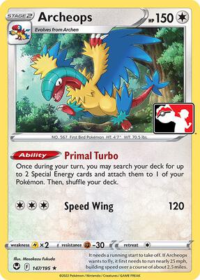 Archeops - 147/195 card from Prize Pack Series Cards