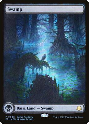 Swamp - Full Art (0008) card from Judge Promos