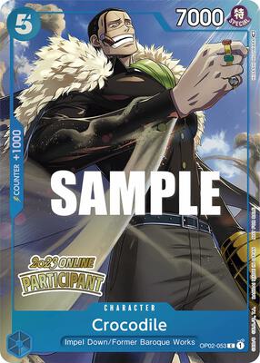 Crocodile (Online Regional 2023) [Participant] card from One Piece Promotion Cards