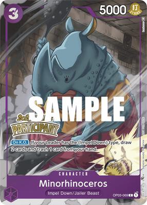 Minorhinoceros (Online Regional 2023) [Participant] card from One Piece Promotion Cards
