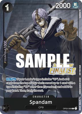 Spandam (Online Regional 2023) [Finalist] card from One Piece Promotion Cards