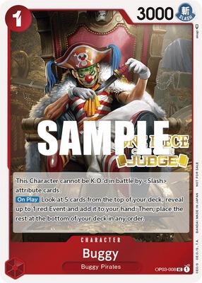 Buggy (Judge Pack Vol. 2) card from One Piece Promotion Cards