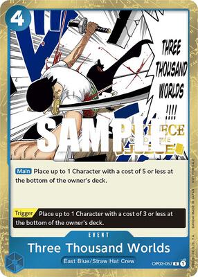 Three Thousand Worlds (Judge Pack Vol. 2) card from One Piece Promotion Cards