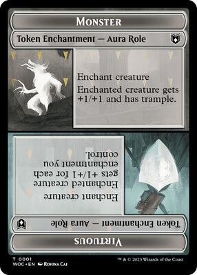 Monster Role / Virtuous Role // Royal Role / Virtuous Role Double-Sided Token card from Commander: Wilds of Eldraine