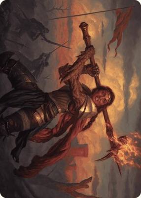 Imodane, the Pyrohammer Art Card card from Art Series: Wilds of Eldraine