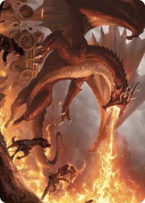 Realm-Scorcher Hellkite Art Card card from Art Series: Wilds of Eldraine