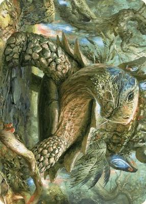 Blossoming Tortoise Art Card card from Art Series: Wilds of Eldraine