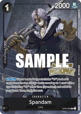 Spandam (Offline Regional 2023) [Participant] card from One Piece Promotion Cards