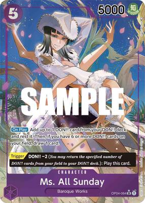Ms. All Sunday (Alternate Art) card from Kingdoms of Intrigue