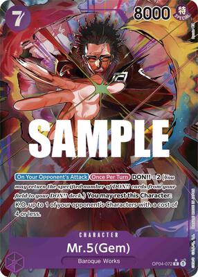 Mr.5 (Gem) (Alternate Art) card from Kingdoms of Intrigue
