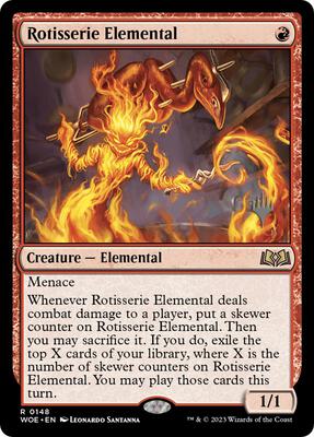 Rotisserie Elemental card from Promo Pack: Wilds of Eldraine