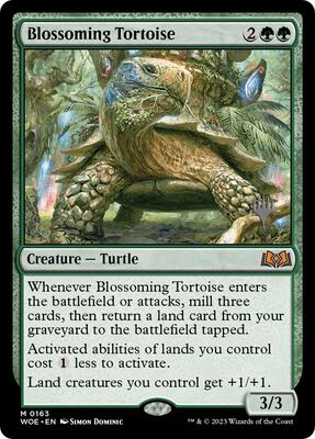 Blossoming Tortoise card from Promo Pack: Wilds of Eldraine