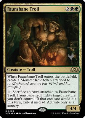 Faunsbane Troll card from Promo Pack: Wilds of Eldraine