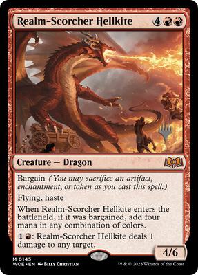 Realm-Scorcher Hellkite card from Promo Pack: Wilds of Eldraine