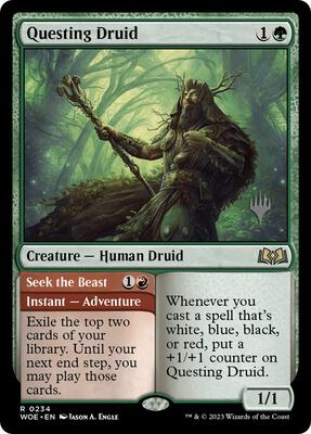 Questing Druid card from Promo Pack: Wilds of Eldraine