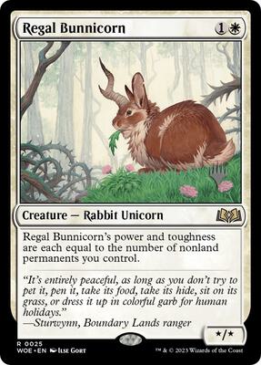 Regal Bunnicorn card from Promo Pack: Wilds of Eldraine