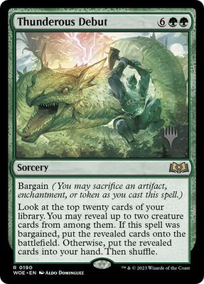 Thunderous Debut card from Promo Pack: Wilds of Eldraine