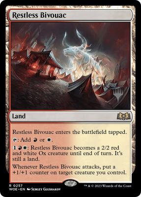 Restless Bivouac card from Promo Pack: Wilds of Eldraine