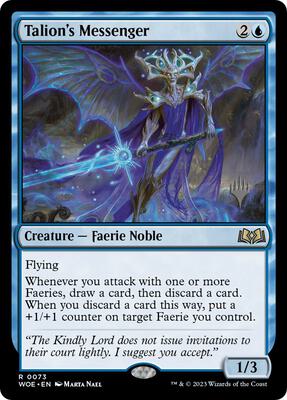 Talion's Messenger card from Promo Pack: Wilds of Eldraine