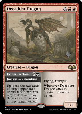 Decadent Dragon card from Promo Pack: Wilds of Eldraine
