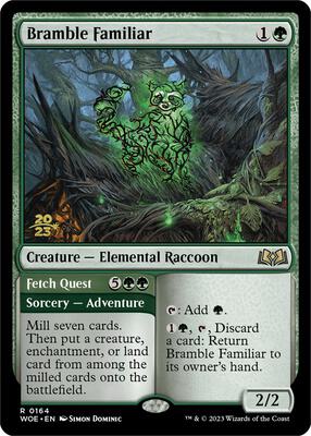 Bramble Familiar card from Prerelease Cards