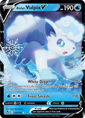 Alolan Vulpix V - 033/195 (Holiday Calendar) card from Miscellaneous Cards & Products