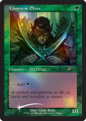 Llanowar Elves (Retro Frame) card from Media Promos
