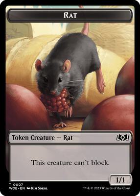 Rat Token card from Wilds of Eldraine