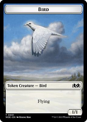 Bird // Food (0012) Double-Sided Token card from Wilds of Eldraine
