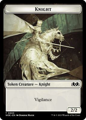 Knight // Food (0012) Double-Sided Token card from Wilds of Eldraine