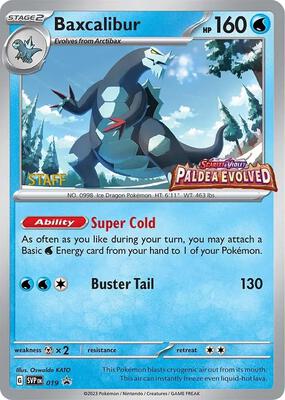 Baxcalibur - 019 (Prerelease) [Staff] card from SV: Scarlet & Violet Promo Cards