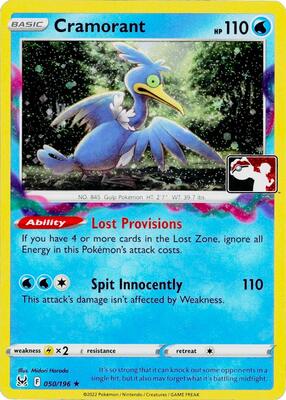 Cramorant - 050/196 (Cosmos Holo) card from Prize Pack Series Cards