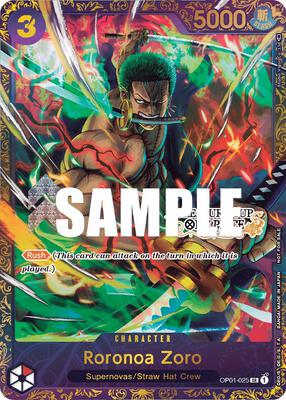 Roronoa Zoro - OP01-025 (Treasure Cup) card from One Piece Promotion Cards