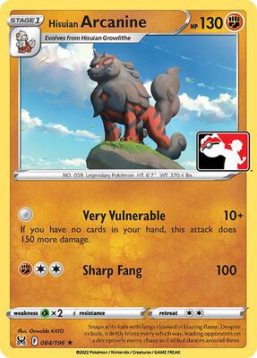 Hisuian Arcanine - 084/196 card from Prize Pack Series Cards