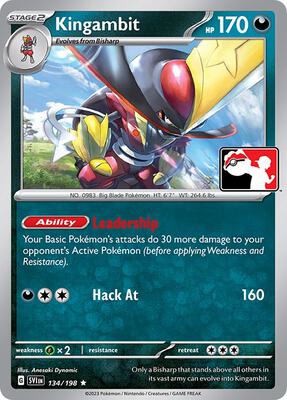 Kingambit - 134/198 card from Prize Pack Series Cards