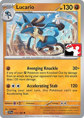 Lucario - 114/198 card from Prize Pack Series Cards