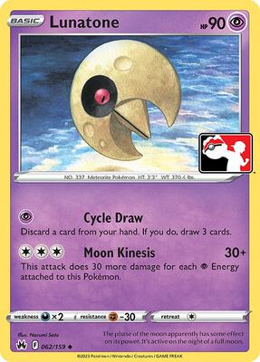 Lunatone - 062/159 card from Prize Pack Series Cards