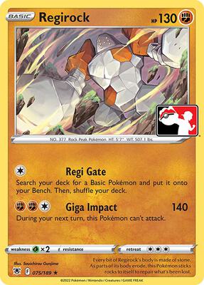 Regirock - 075/189 card from Prize Pack Series Cards