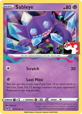 Sableye - 070/196 card from Prize Pack Series Cards