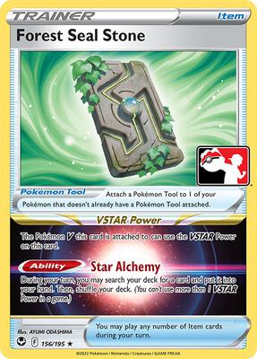 Forest Seal Stone - 156/195 card from Prize Pack Series Cards
