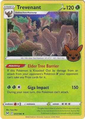 Trevenant card from Trick or Trade BOOster Bundle 2023