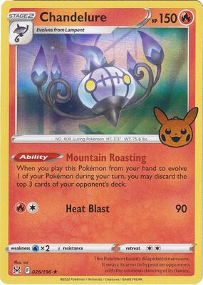 Chandelure card from Trick or Trade BOOster Bundle 2023
