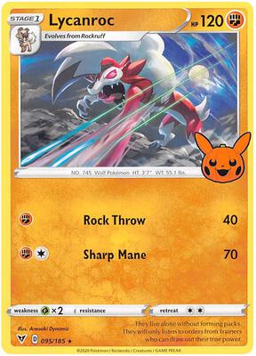Lycanroc card from Trick or Trade BOOster Bundle 2023