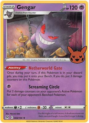 Gengar (2022 Copyright Date) card from Trick or Trade BOOster Bundle 2023