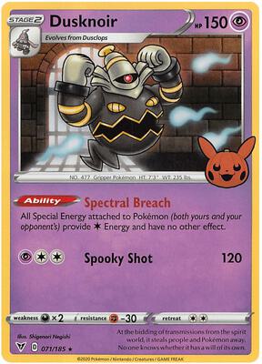 Dusknoir card from Trick or Trade BOOster Bundle 2023