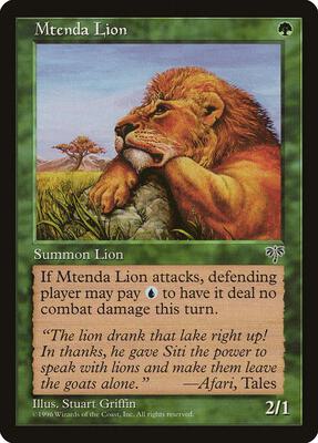 Mtenda Lion card from Mirage