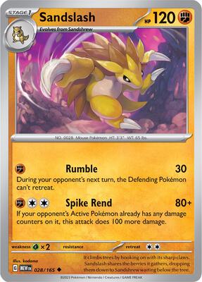 Sandslash card from SV: Scarlet & Violet 151