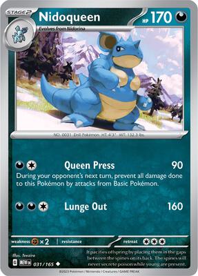 Nidoqueen card from SV: Scarlet & Violet 151