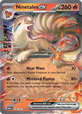 Ninetales ex - 038/165 card from SV: Scarlet & Violet 151