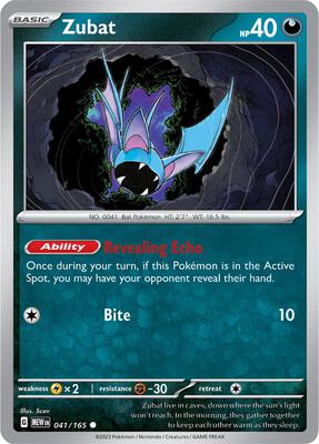 Zubat card from SV: Scarlet & Violet 151